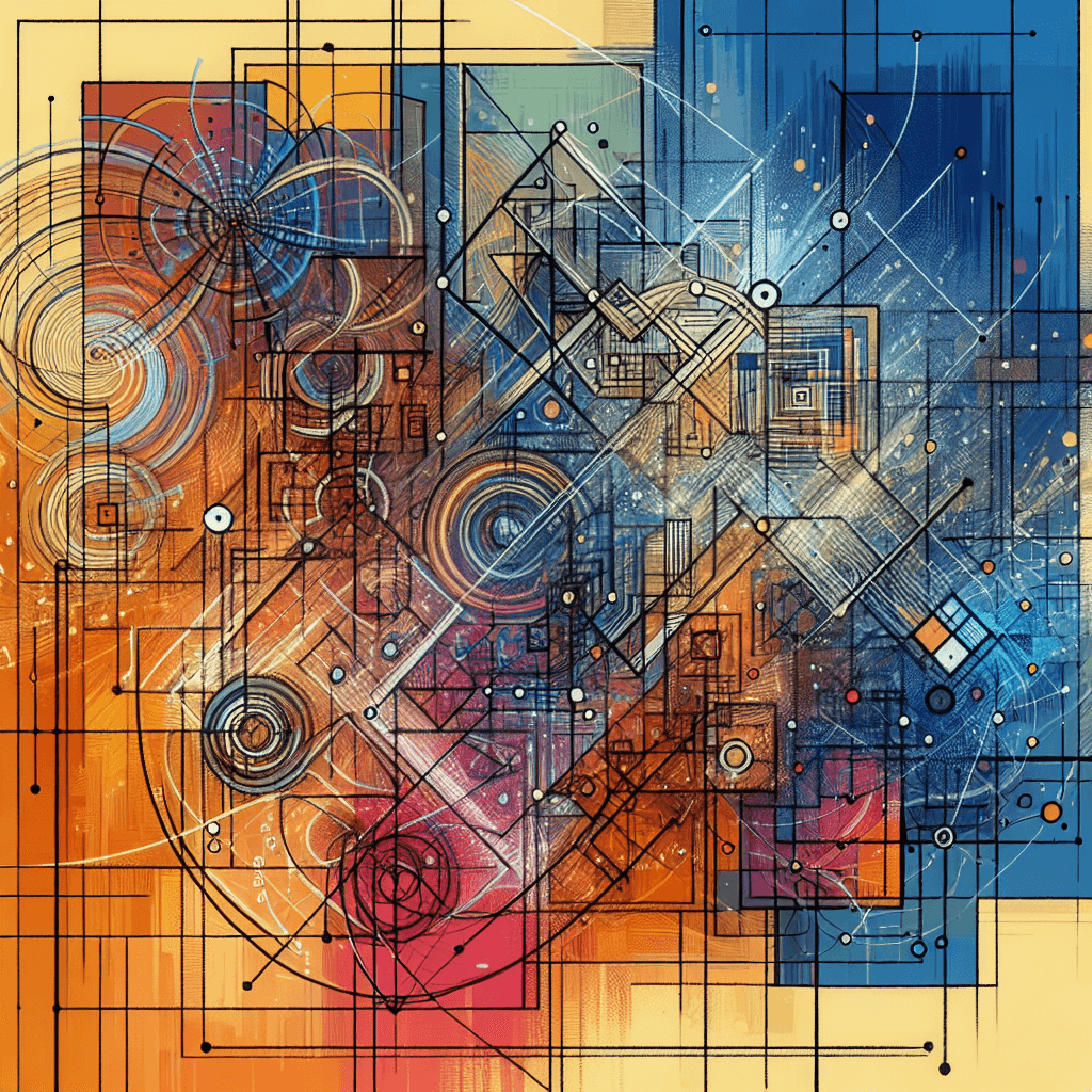 Create an image depicting abstract mathematical structures and connections, representing the concepts of limits and colimits in category theory, with an emphasis on their universal properties.