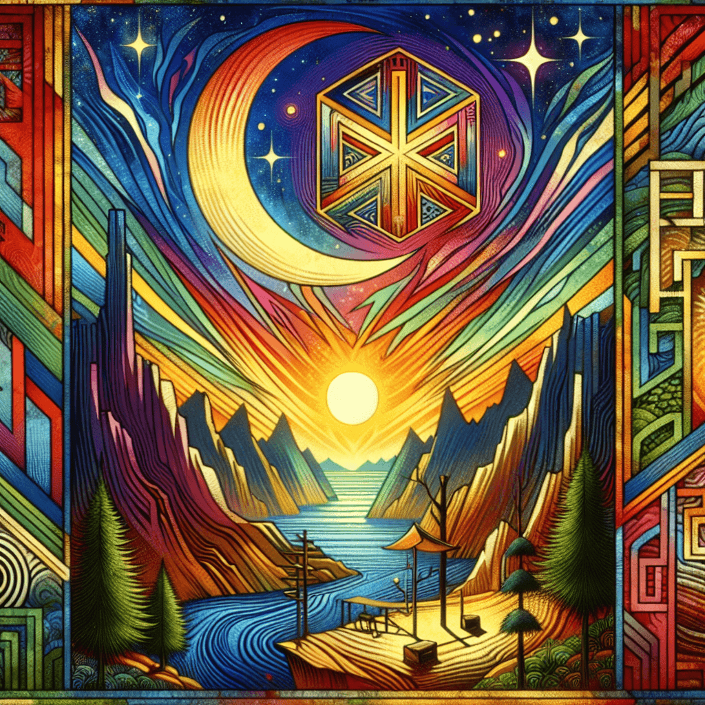 Create an image depicting Hexagram 42, symbolizing the power of increase through growth, abundance, and positive transformation.