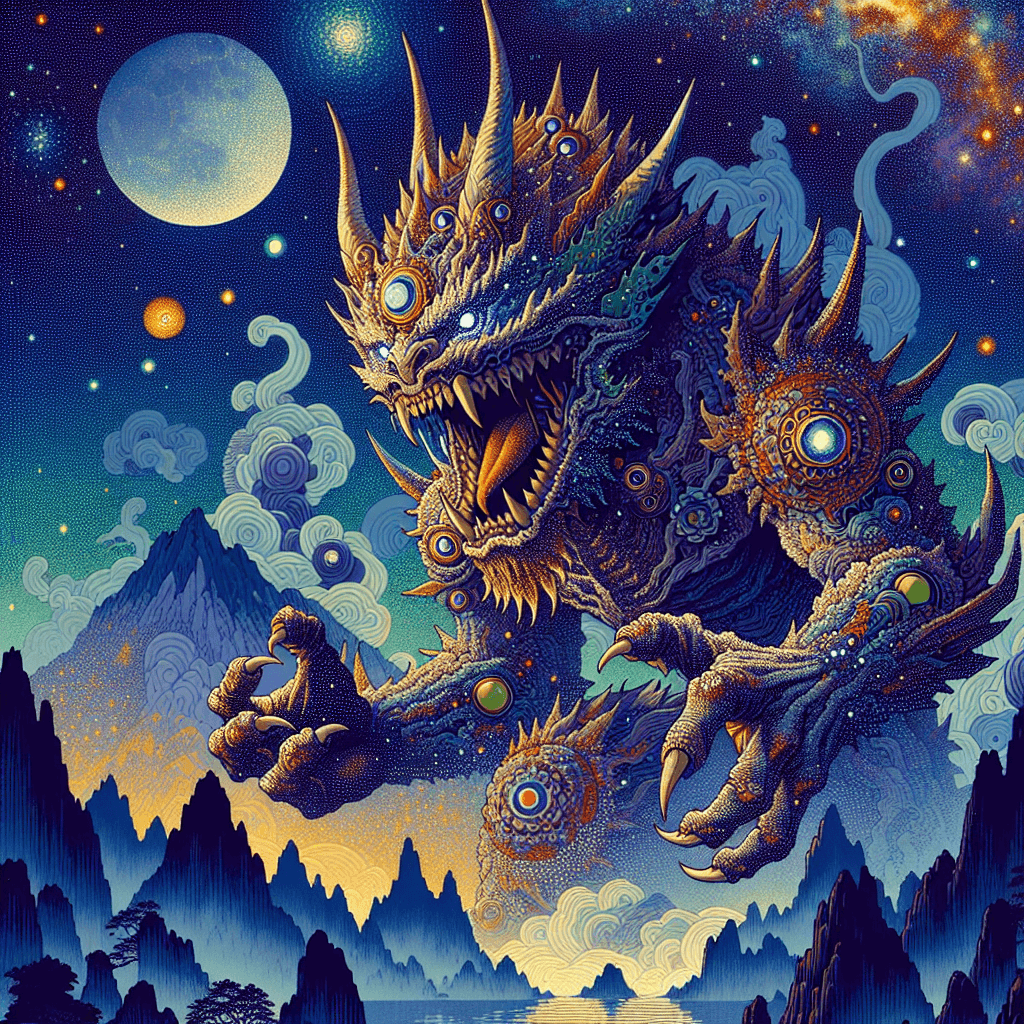 Create an image of Demogorgon, a mysterious and primeval mythical creature, embodying an aura of ancient enigma and otherworldly power.