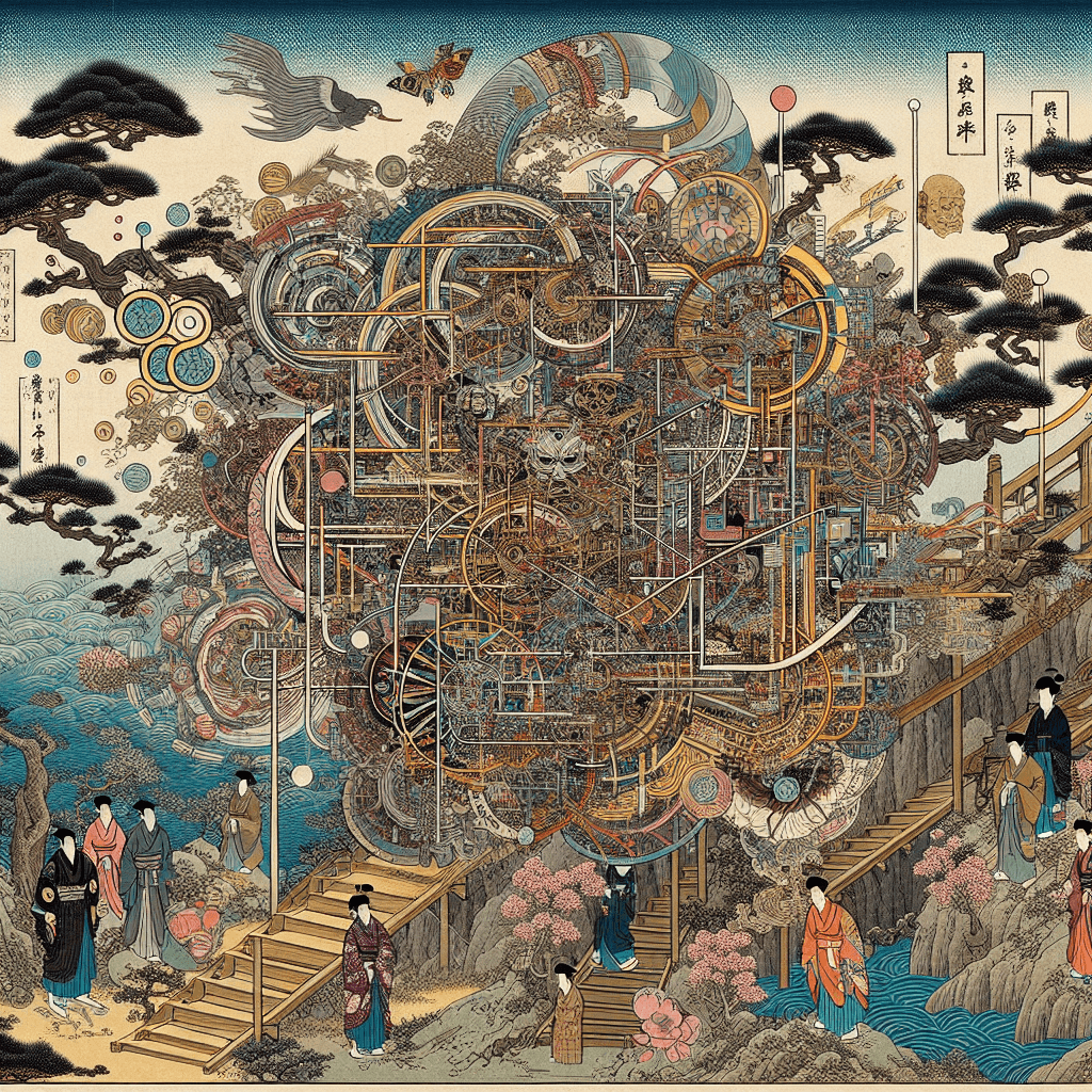 Create an image depicting a complex and abstract representation of false recursion and moral confusion, illustrating the concept of avoiding loops of exploitation.