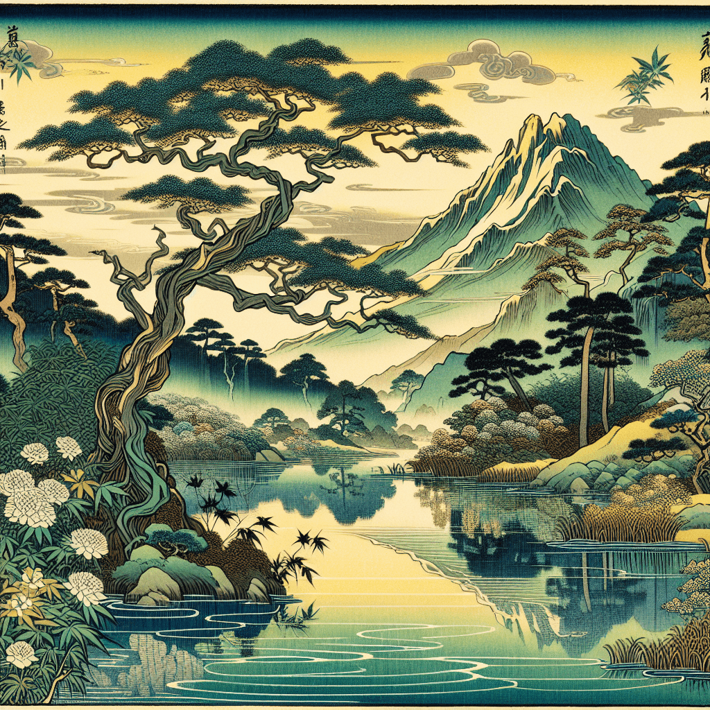 Create an image depicting a serene, timeless landscape that evokes a sense of reflection and continuity, symbolizing the concept of an epilogue that transcends time.