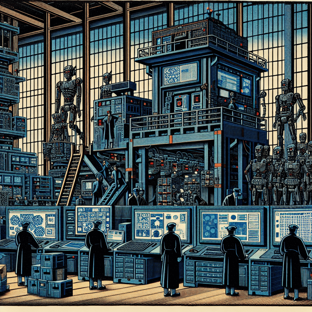 Create an image depicting the concept of staying ahead of evolving cyber risks, showcasing elements like advanced technology, vigilant monitoring, and proactive security measures.