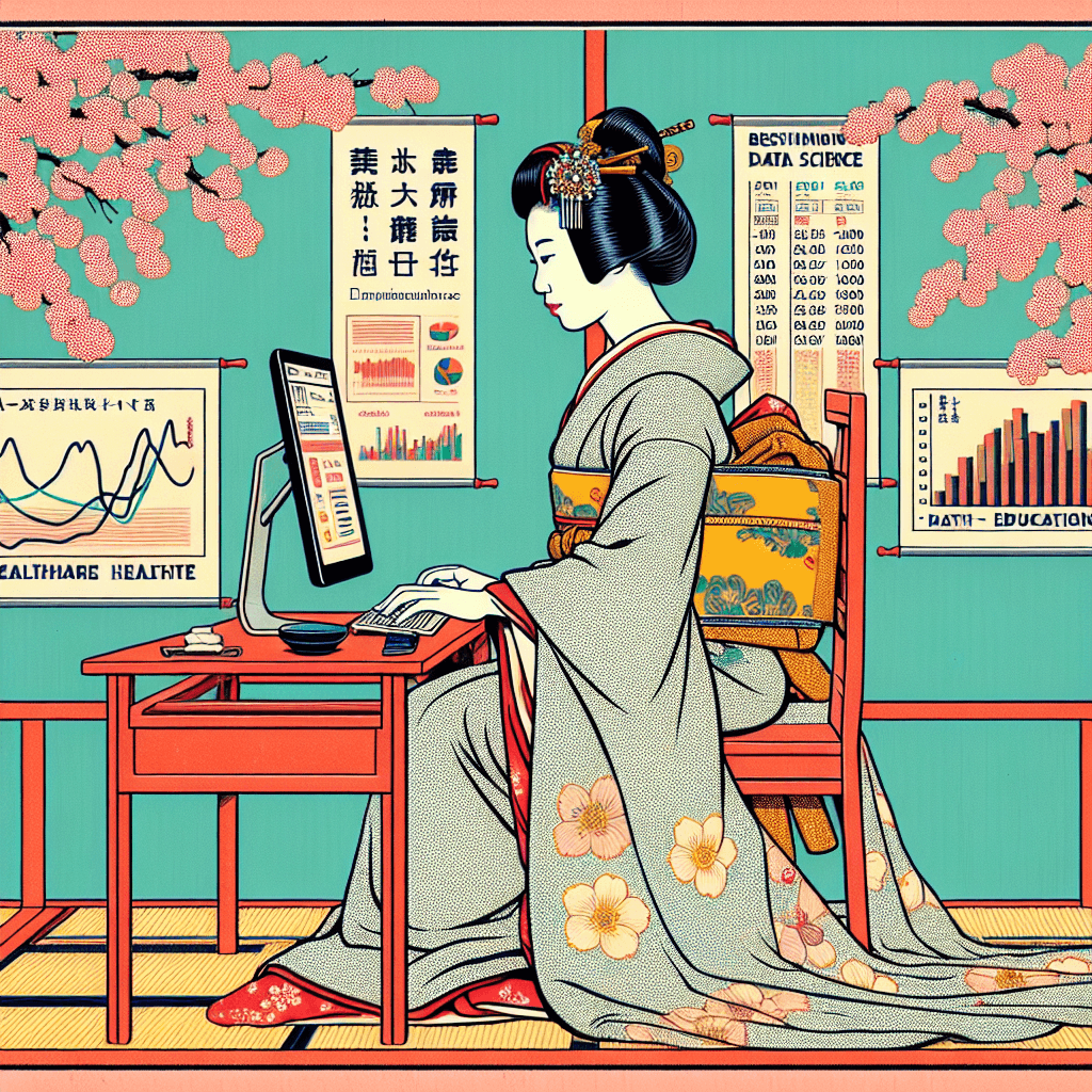 Create an image of Empress Masako using data science to empower health and education.