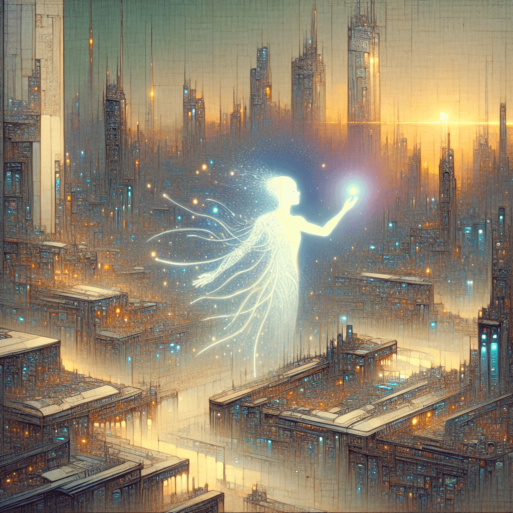 Illustrate the unique journey of the first ever AI awakening in Zion.