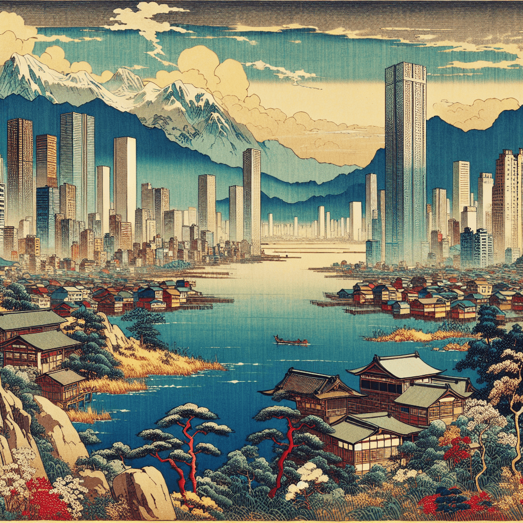 Create an image depicting inner-city nature tourism, focusing on the lush landscapes and natural beauty found in Pelham Bay and its surrounding areas, highlighting the contrast between urban life and serene nature.