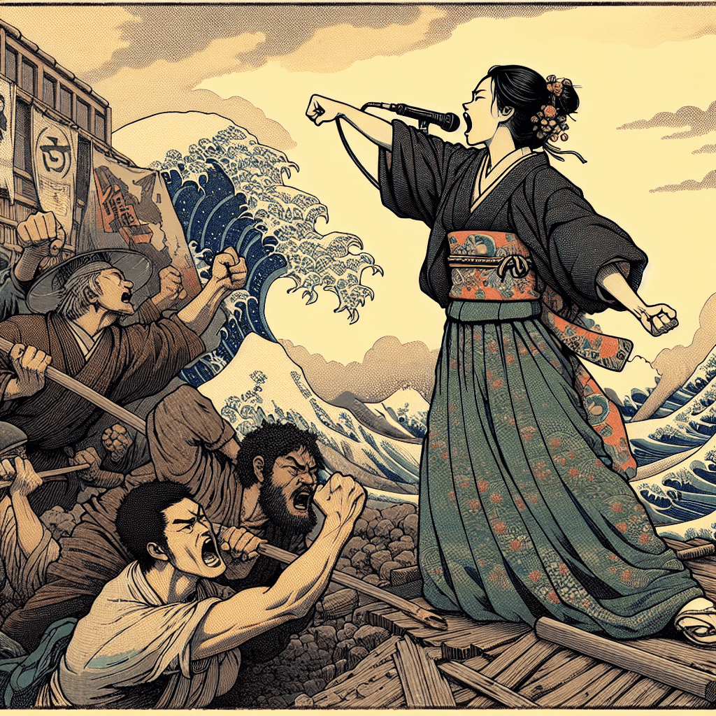 Create an image representing Koach Kaplan's fight for change and his role as a voice of resistance.