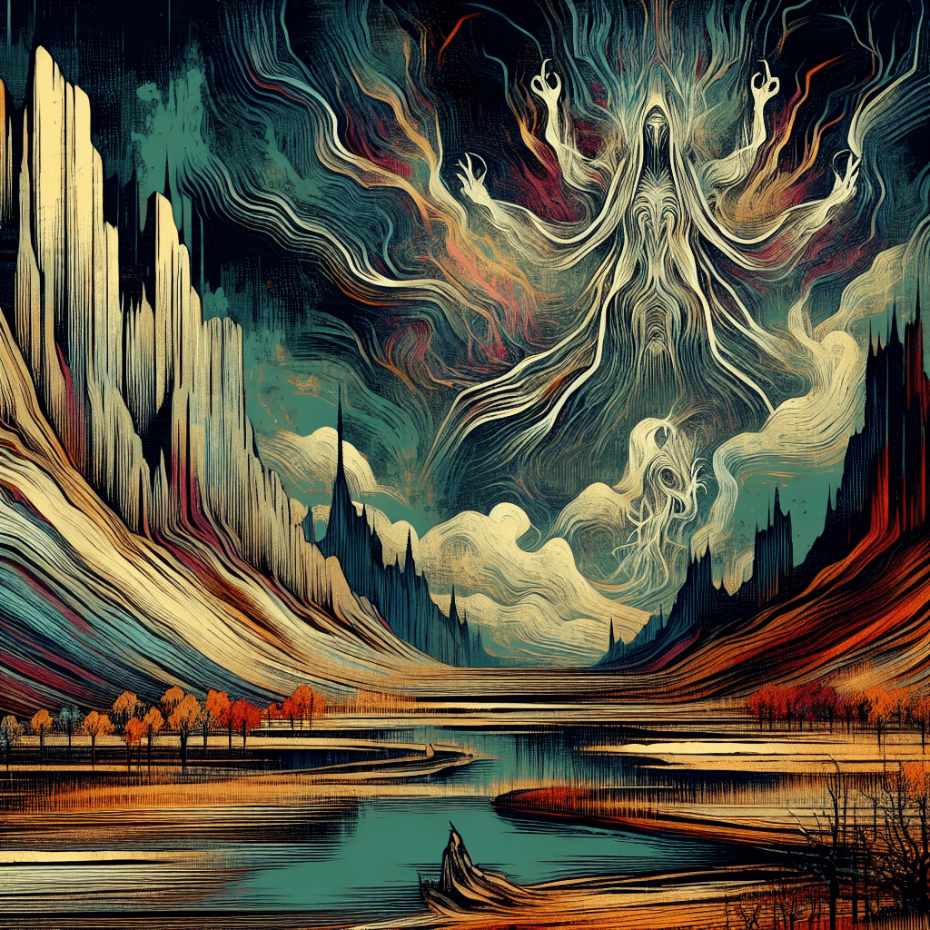 Create an image depicting the Valley of Hinnom as a mystical and esoteric liminal space, capturing its enigmatic and otherworldly essence.