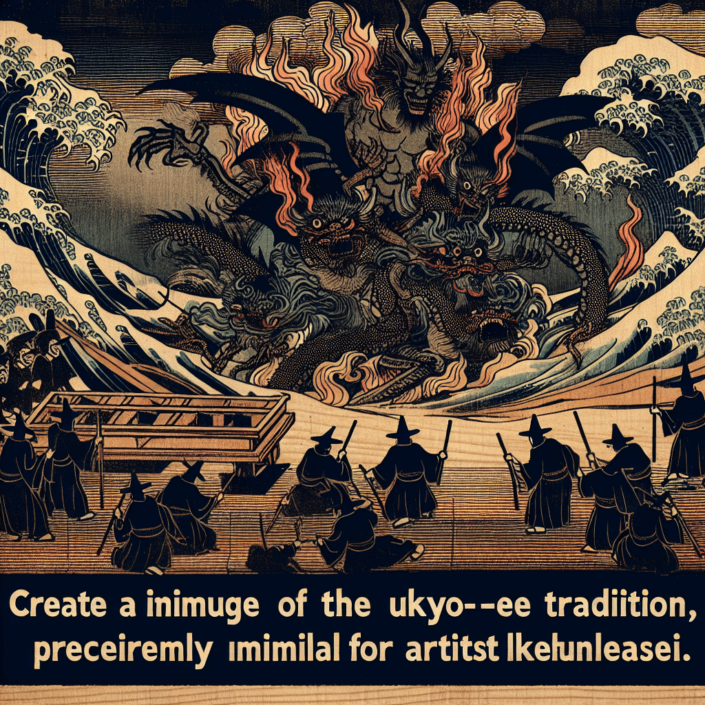 Create an image depicting a mysterious and captivating scene where mythical cultural demons are unleashed, blending elements of darkness and intrigue to symbolize streaming success.