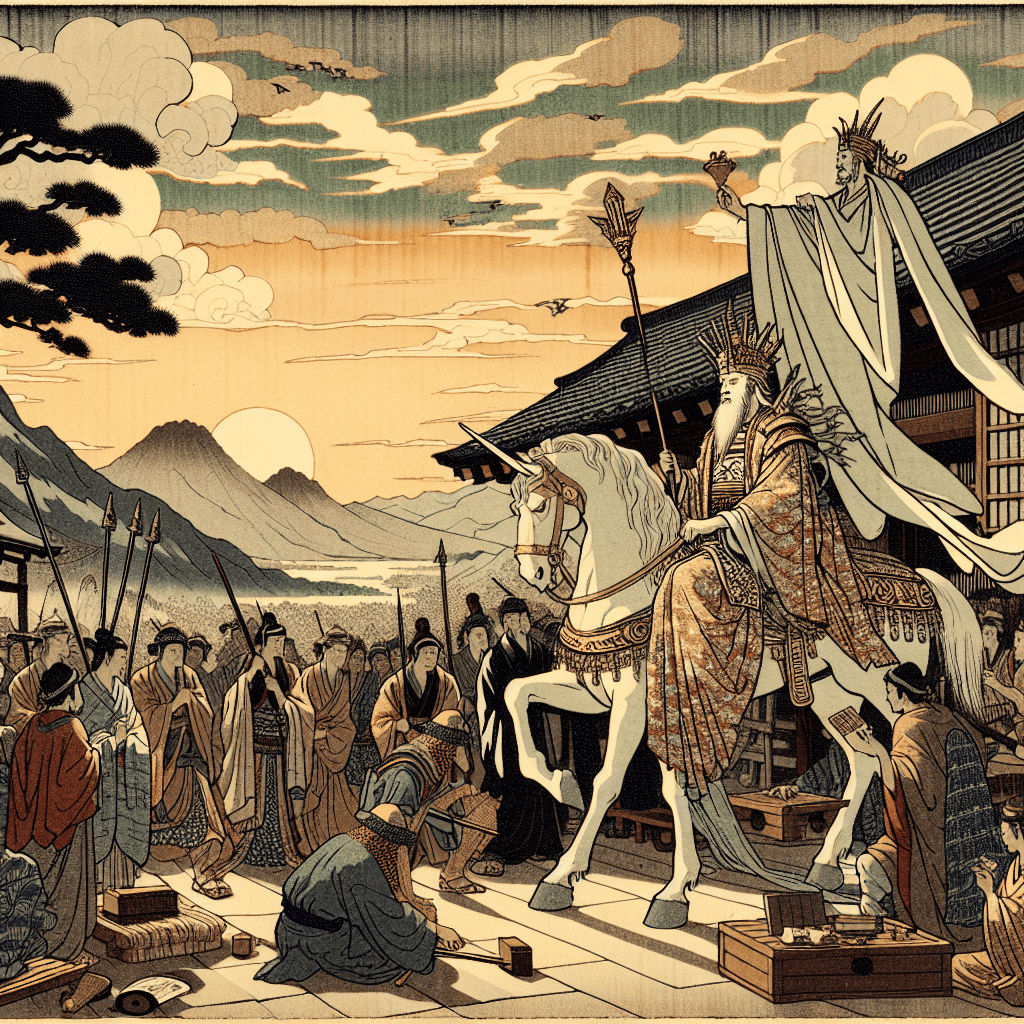 Create an image depicting the reign of King Asa of Judah, highlighting themes of reform and peace.