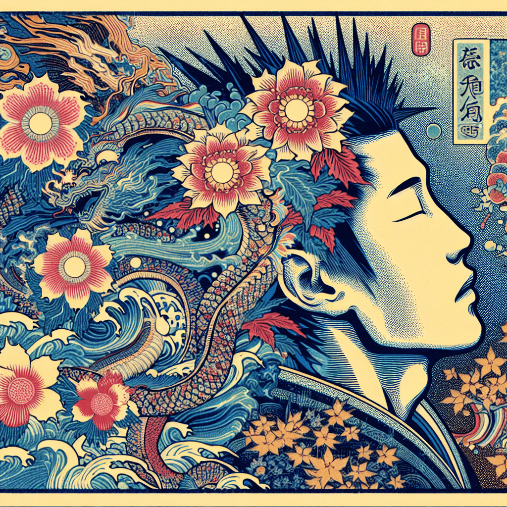 Create an image that visually represents the intertwining of recursion, identity, and ethical AI, symbolizing their interconnectedness across a series of 50 posts.