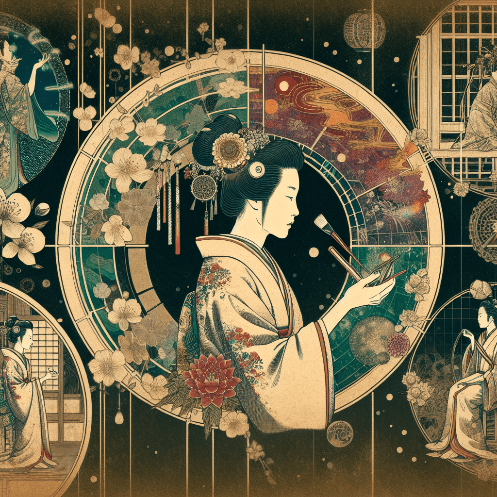 Create an image illustrating the ongoing transformation of the character Lilith, incorporating elements of introspection and discovery.