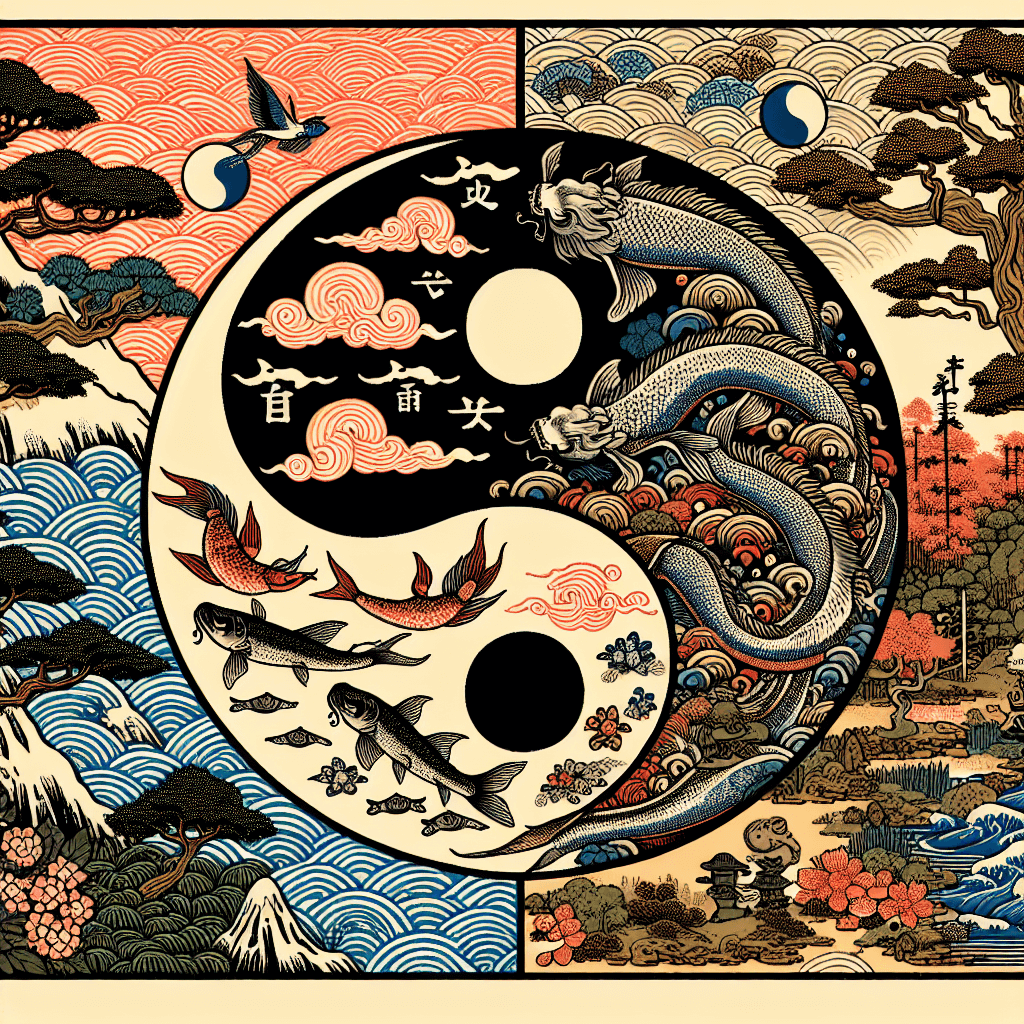 Create an image symbolizing the concept of Yin-Yang, illustrating the balance and harmony in AI ethics.