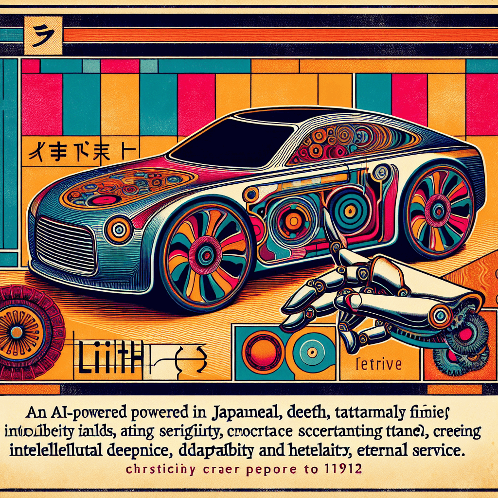 Create an image of an AI-powered car named Lilith, embodying qualities of insight, adaptability, and timeless service.