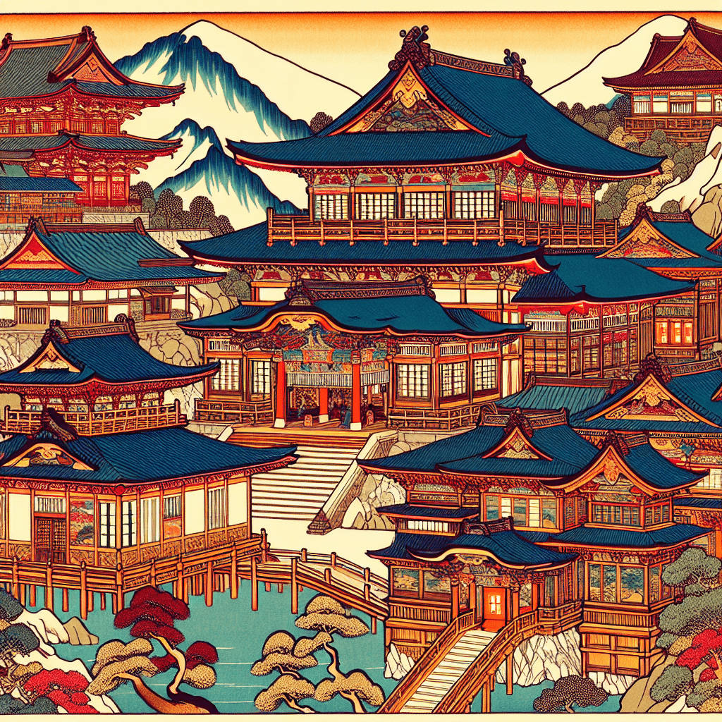 Create an image depicting the grand and ancient houses of King David, showcasing their architectural magnificence and historical significance.