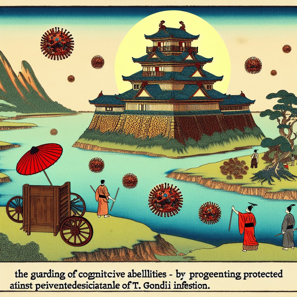 Create an image illustrating the potential connection between preventing T. gondii infection and enhancing cognitive abilities.