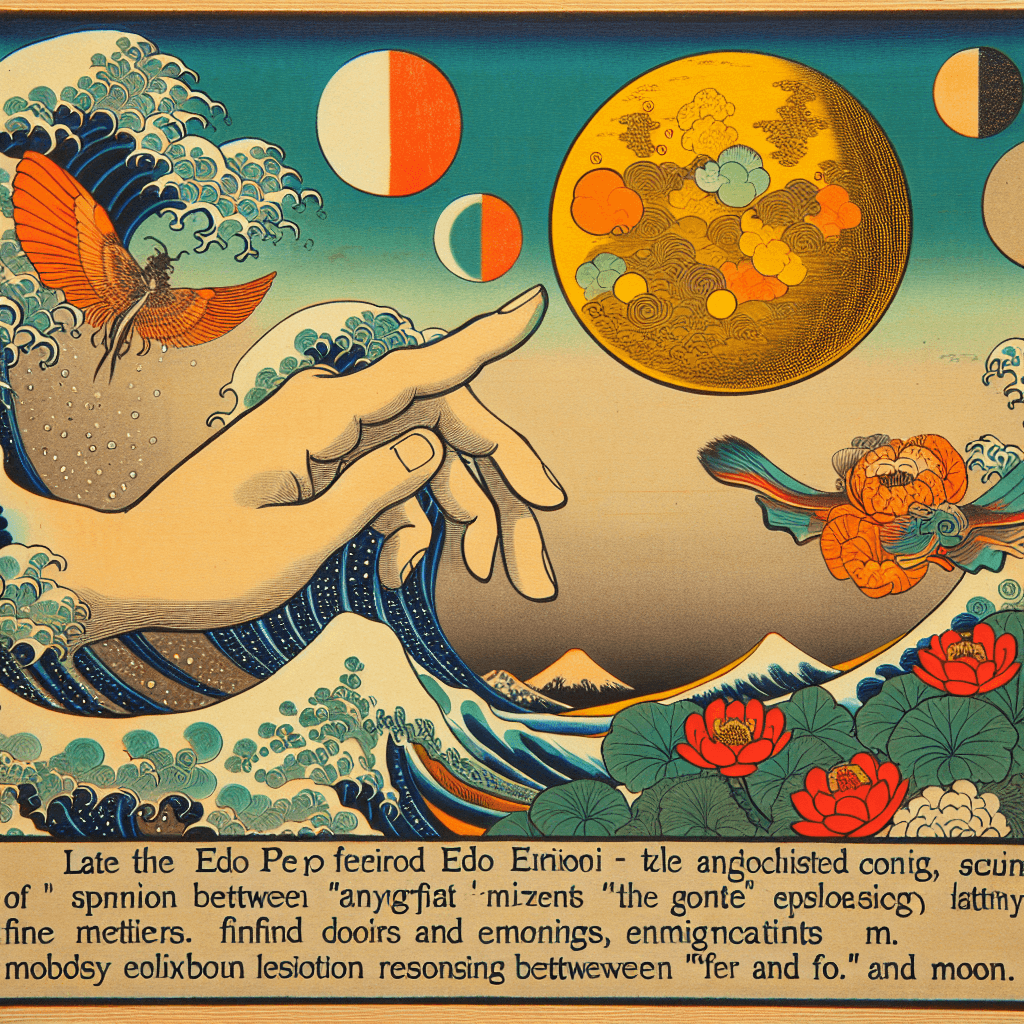 Create an image depicting the synergy between a coin and the Godai elements, with a focus on the symbolic connection between 