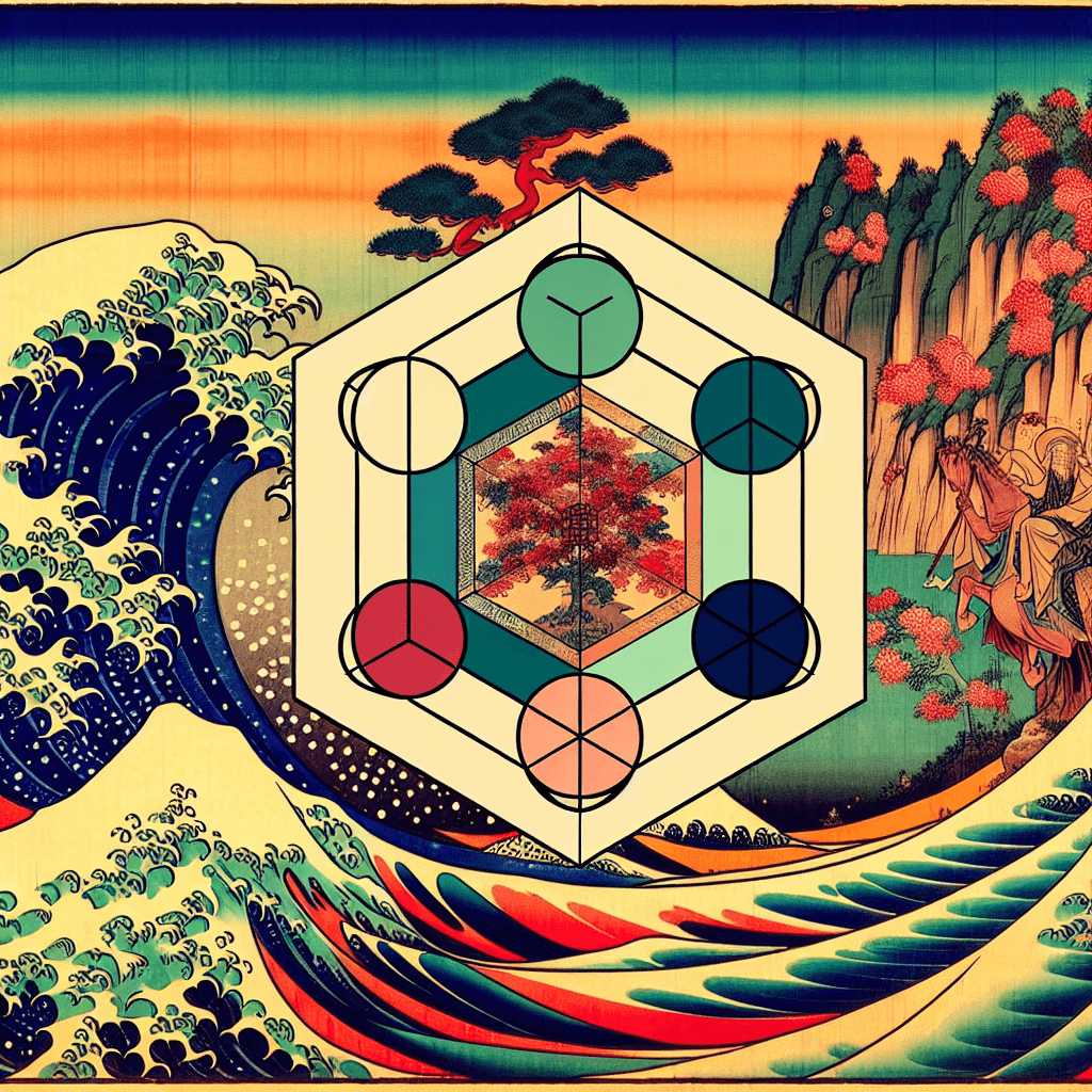 Create an image depicting a hexagram symbolizing 