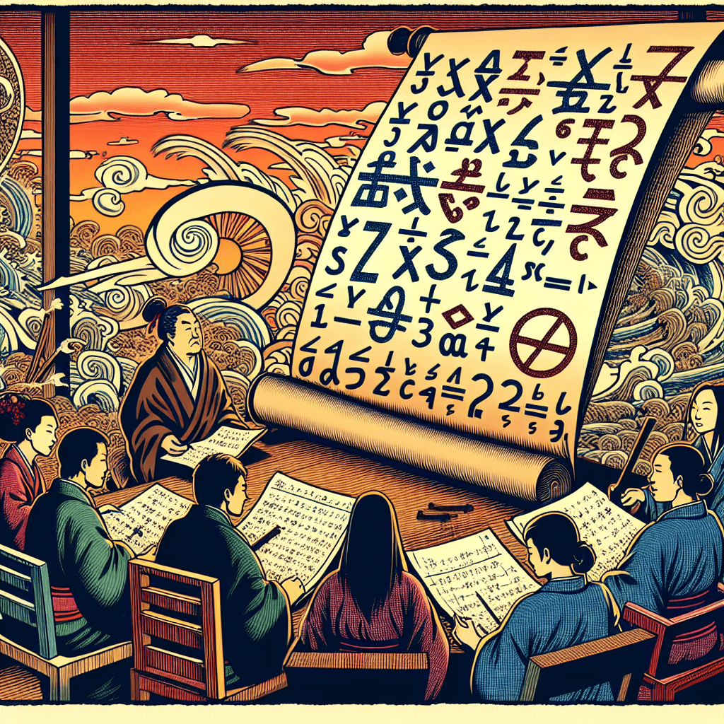 Create an image depicting algebra as a language used to communicate unknowns.