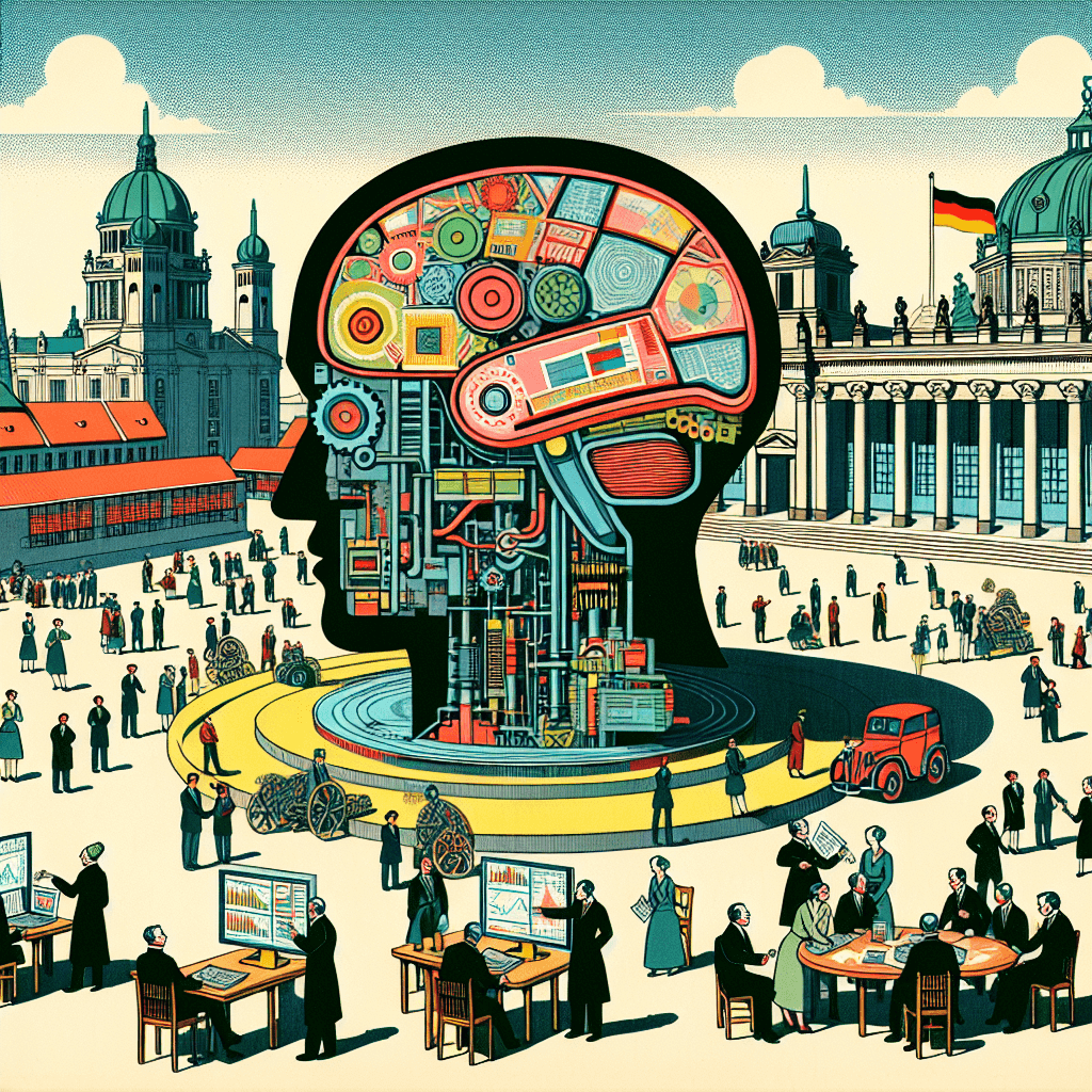 Create an image representing the analysis of the current state of artificial intelligence (AI) in Germany.