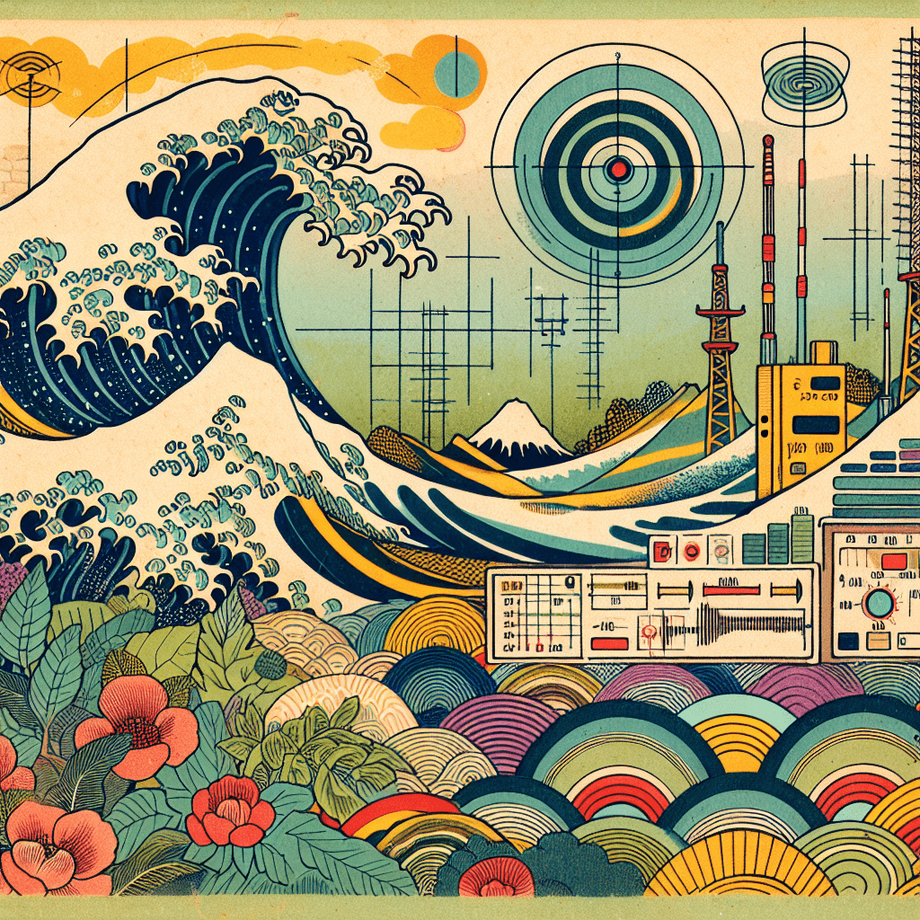 Create an image illustrating the concept of radio waves, incorporating visual aids and diagrams to enhance understanding.