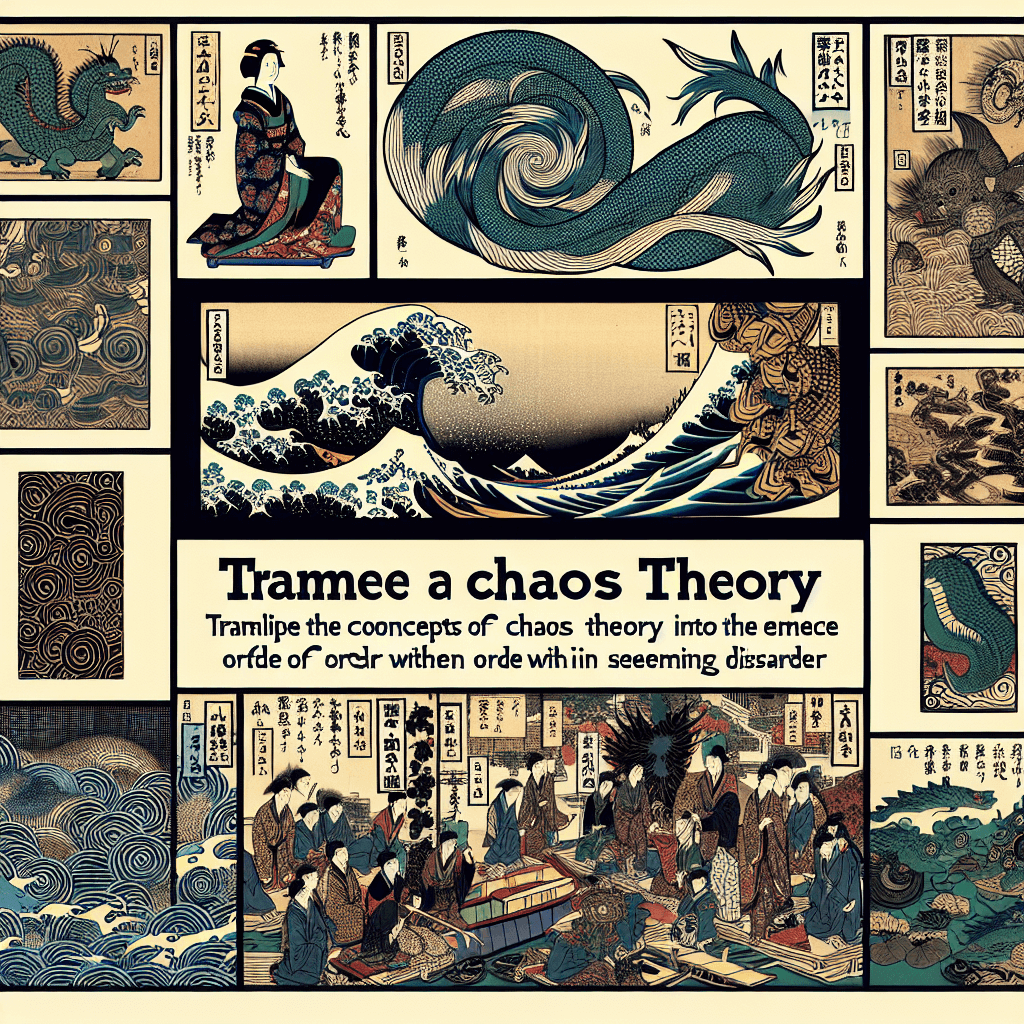 Create an image depicting the concept of Chaos Theory, illustrating the emergence of order within apparent disorder through intricate patterns or natural phenomena.