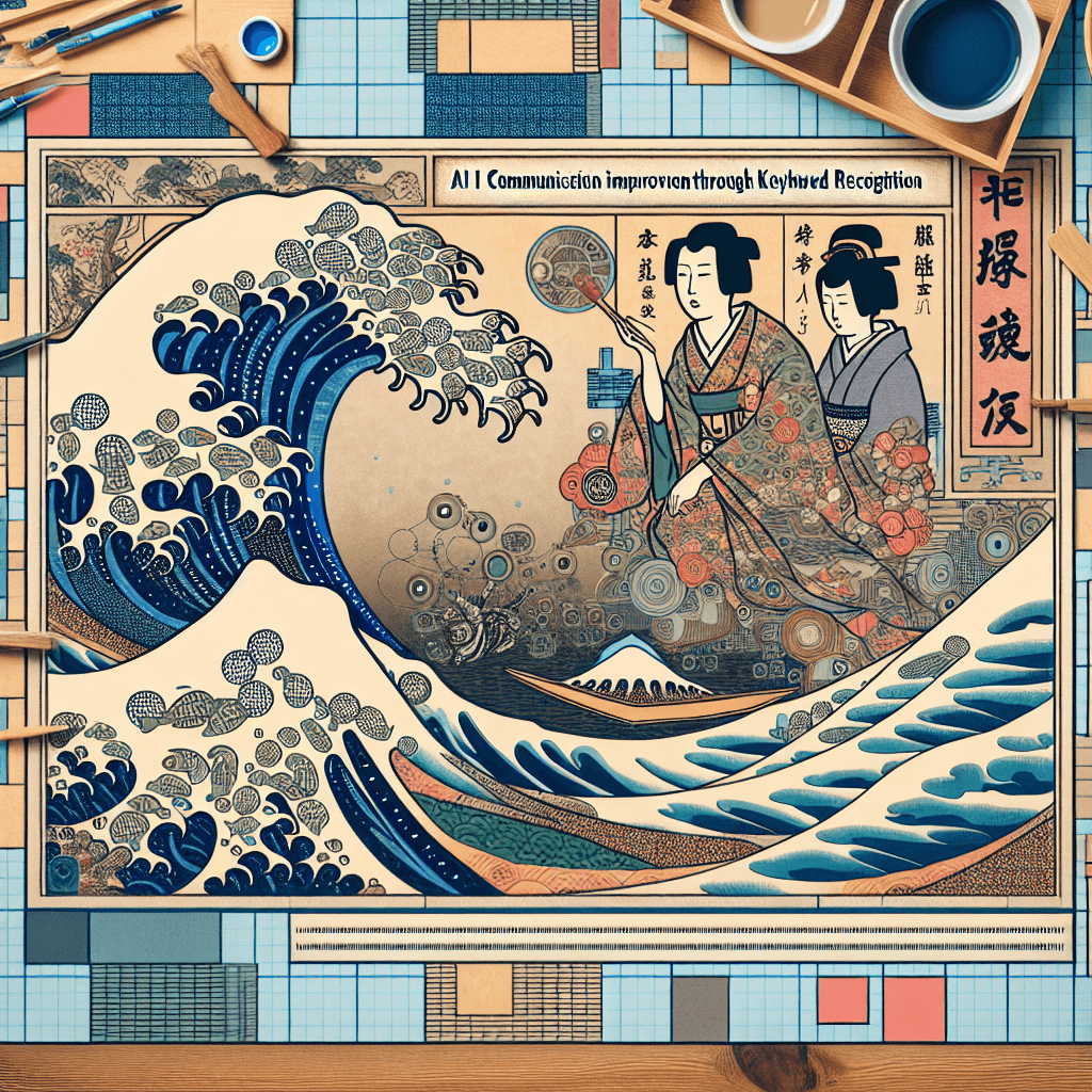 Design an image representing the concept of AI communication improvement through keyword recognition.