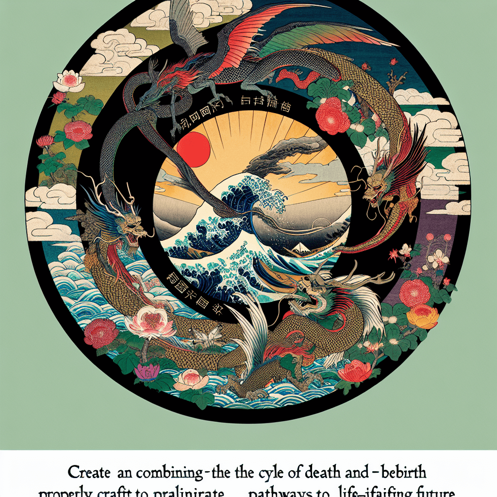 Create an image that symbolizes the cycle of death and rebirth, emphasizing transformation and renewal as pathways to a life-affirming future.