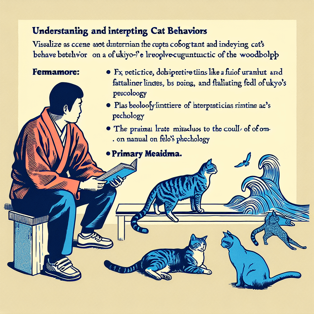 Create an image that illustrates the concept of understanding and interpreting cat behaviors.