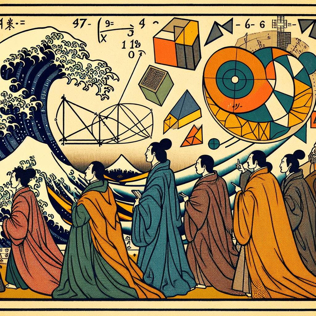 Create an image that captures the fusion of geometry and algebra during the Renaissance, highlighting the exploration of pre-calculus concepts.