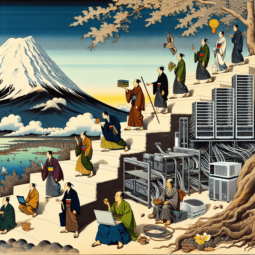 Create an image depicting the evolution of concurrency in computing, highlighting key historical milestones and figures, such as early parallel processing systems, influential computer scientists, and the development of multi-threading technologies.