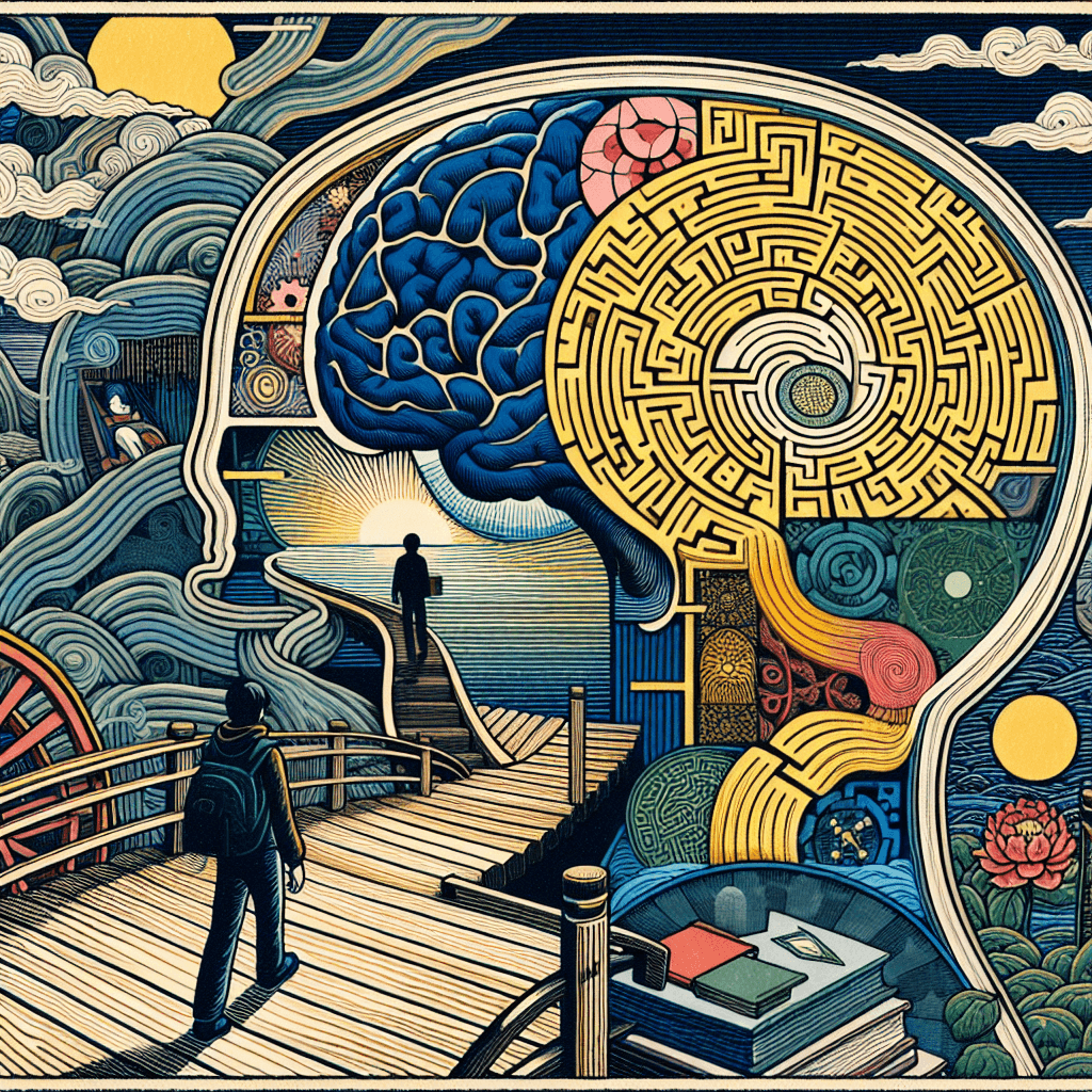 Create an image that represents the psychological aspects of curiosity and the mind's pursuit of knowledge.