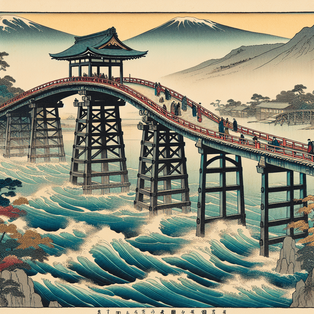 Create an image depicting bridges that symbolize the connection and flow of meaning, using elements of metaphor and analogy to illustrate their role in communication and understanding.