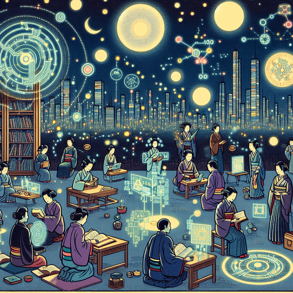 Create an image depicting a night dedicated to envisioning the future of education with artificial intelligence.