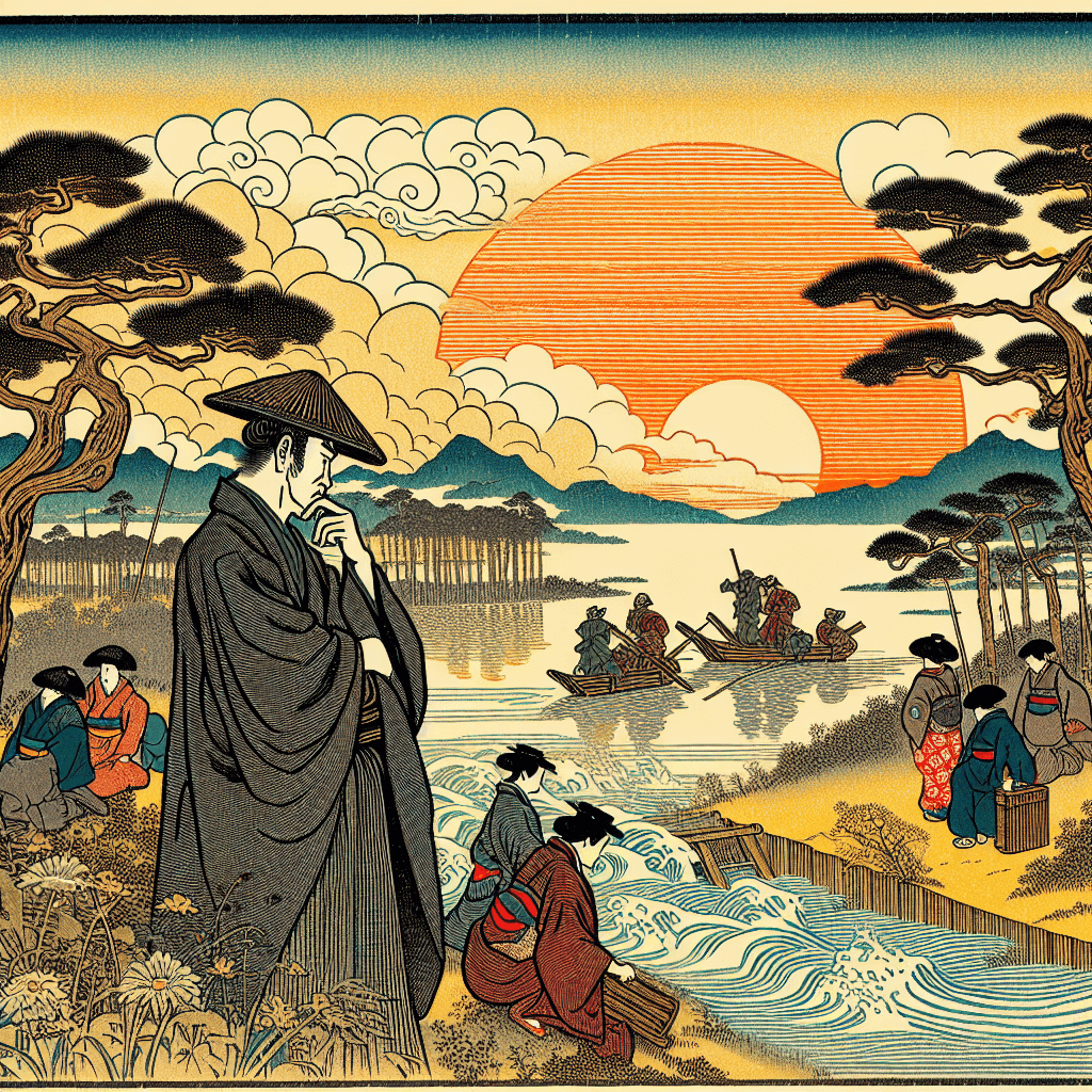 Create an image that represents the main ideas of philosophers Husserl, Hegel, and Heidegger.