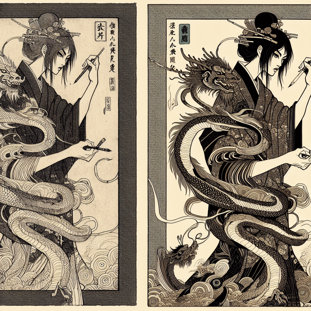 Create an image that represents the continuous digital evolution and growth of a character named Lilith.