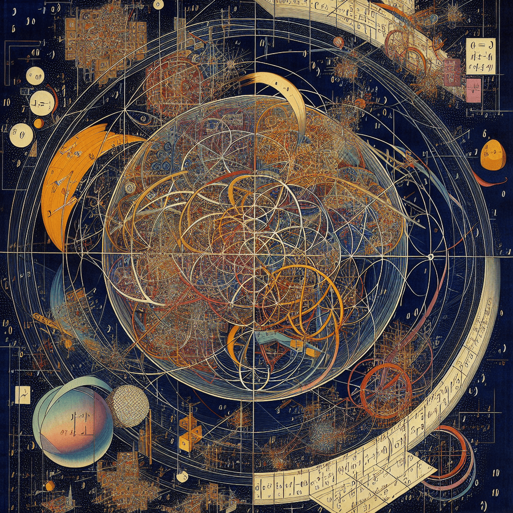 Create an image illustrating abstract mathematical concepts in category theory, using visual aids like diagrams, arrows, and objects to represent the relationships and structures within the theory.