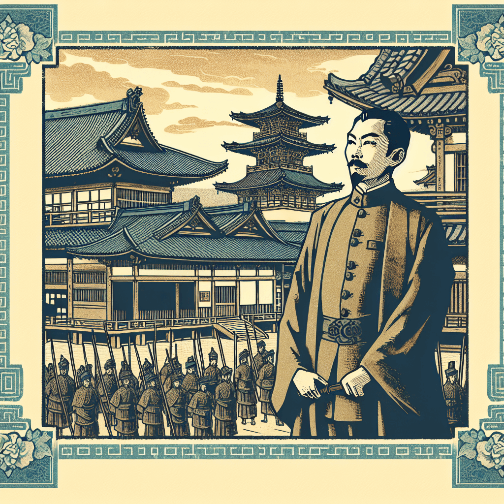 Create an image depicting King Charles III proudly standing amidst the historic Great Houses of David, symbolizing a deep connection to heritage.