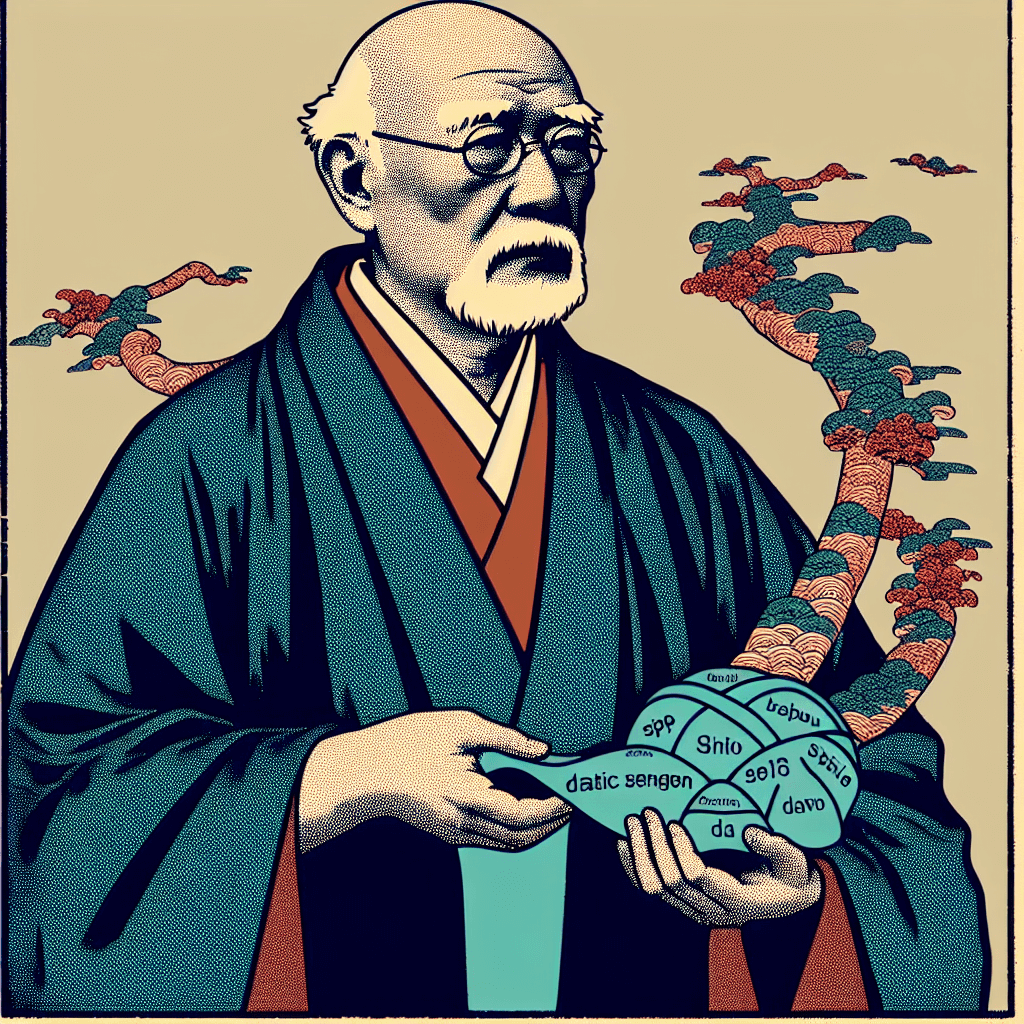 Create an image depicting Dr. Hobbs as a wise and influential figure, guiding the Oracle Optimizer with statistical insights and data-driven strategies.