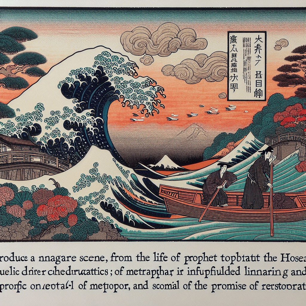 Create an image depicting Prophet Hosea's life as a metaphor and his prophecies of restoration.