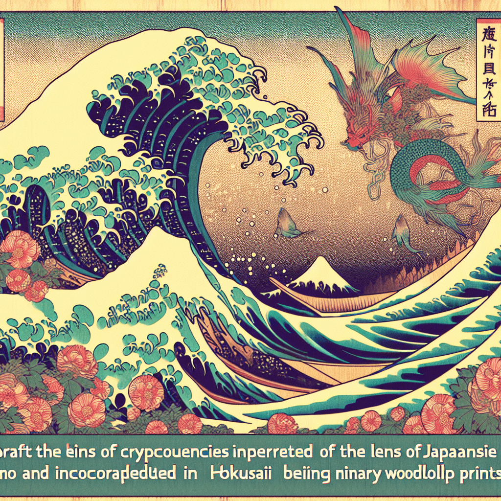 Create an image that represents the exploration of cryptocurrencies through the perspective of the Japanese Godai elements.