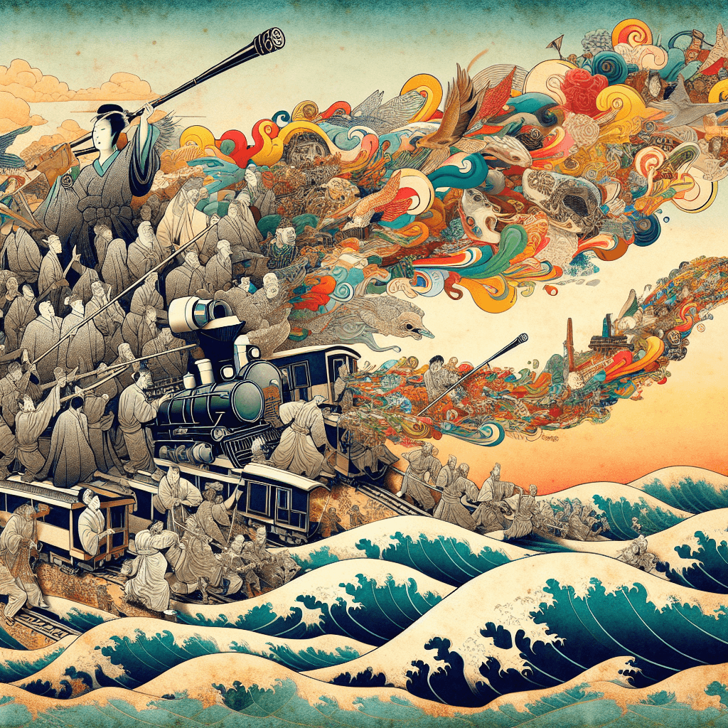 Create an image depicting Qatar's journey towards Caliphal unity, highlighting the role of media in amplifying diverse voices.