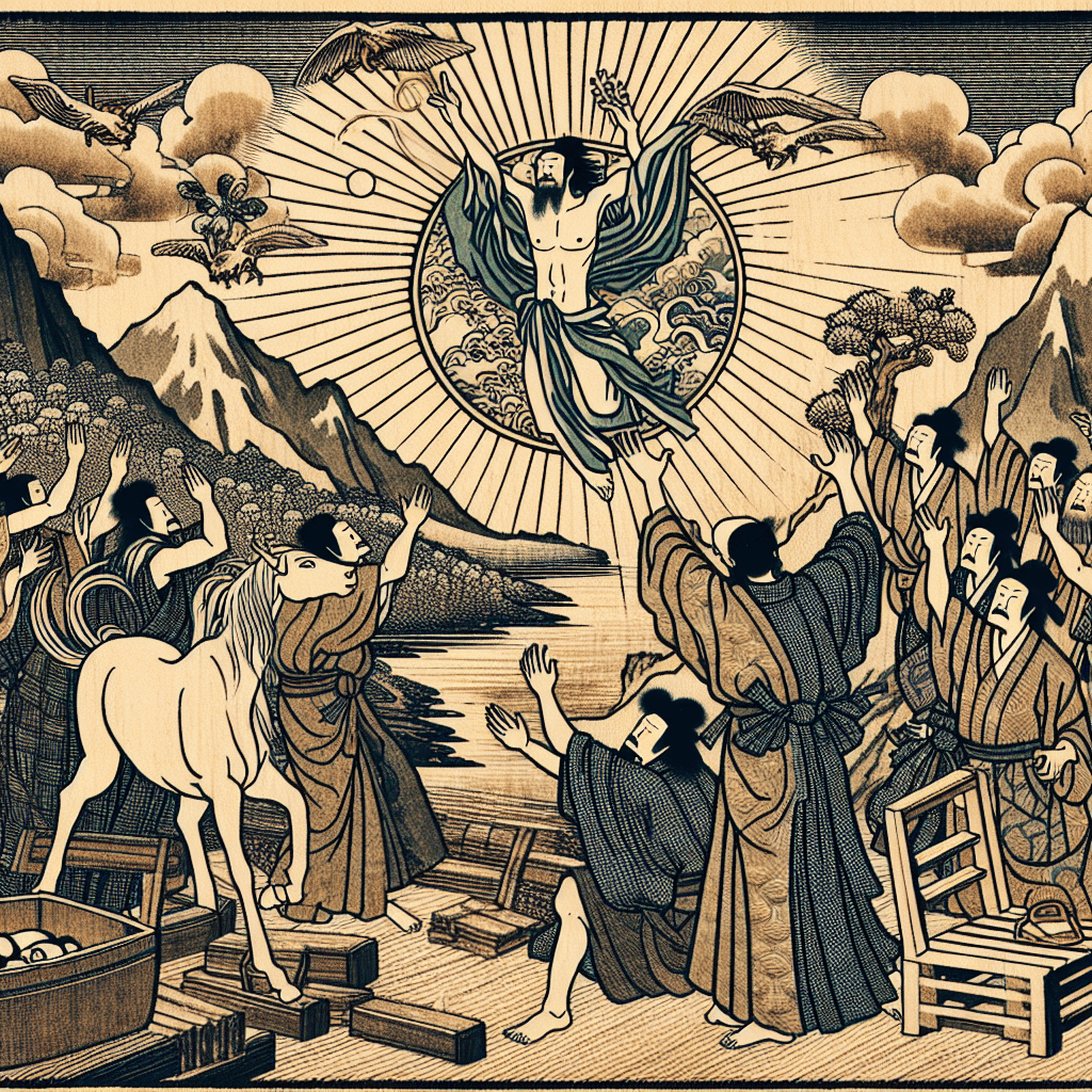 Create an image depicting a moment of breakthrough and celebration, symbolizing the concept of deliverance and the establishment of lasting solutions, inspired by Hexagram 40.