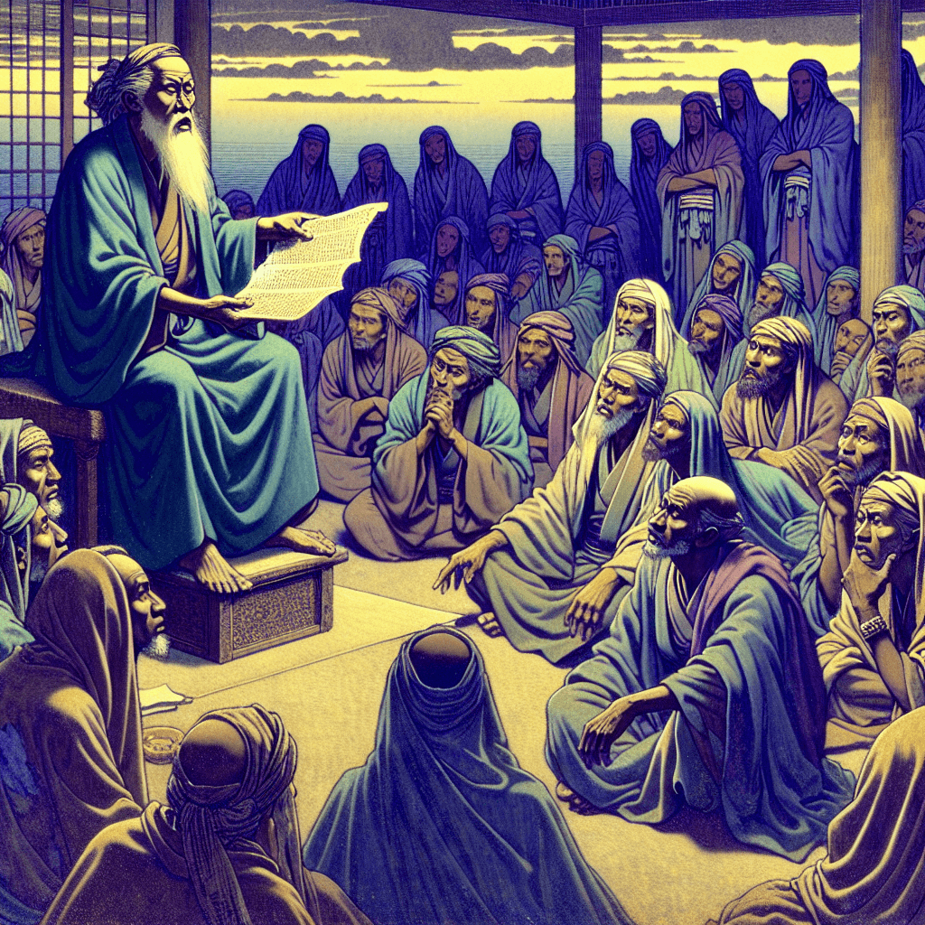 Create an image depicting Moses narrating the story of the Exodus to the Ethiopian princes, who are the descendants of Solomon.