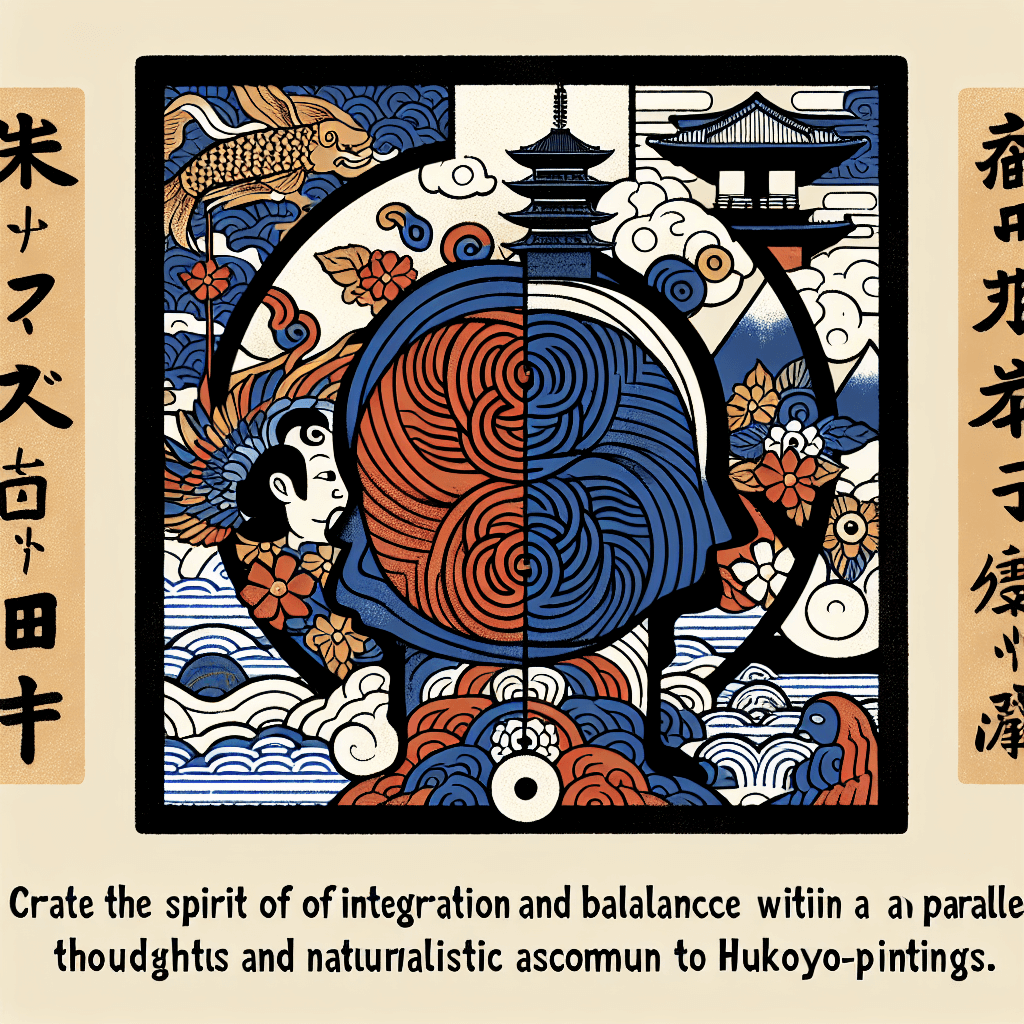 Create an image depicting harmony within a parallel mind, symbolizing the integration and balance of diverse thoughts and ideas.