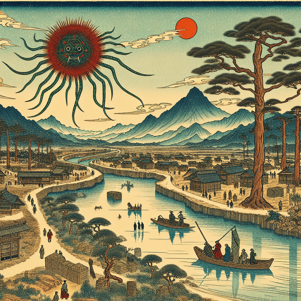 Create an image depicting the historical journey of T. gondii, illustrating its path through time with key milestones and transformations.