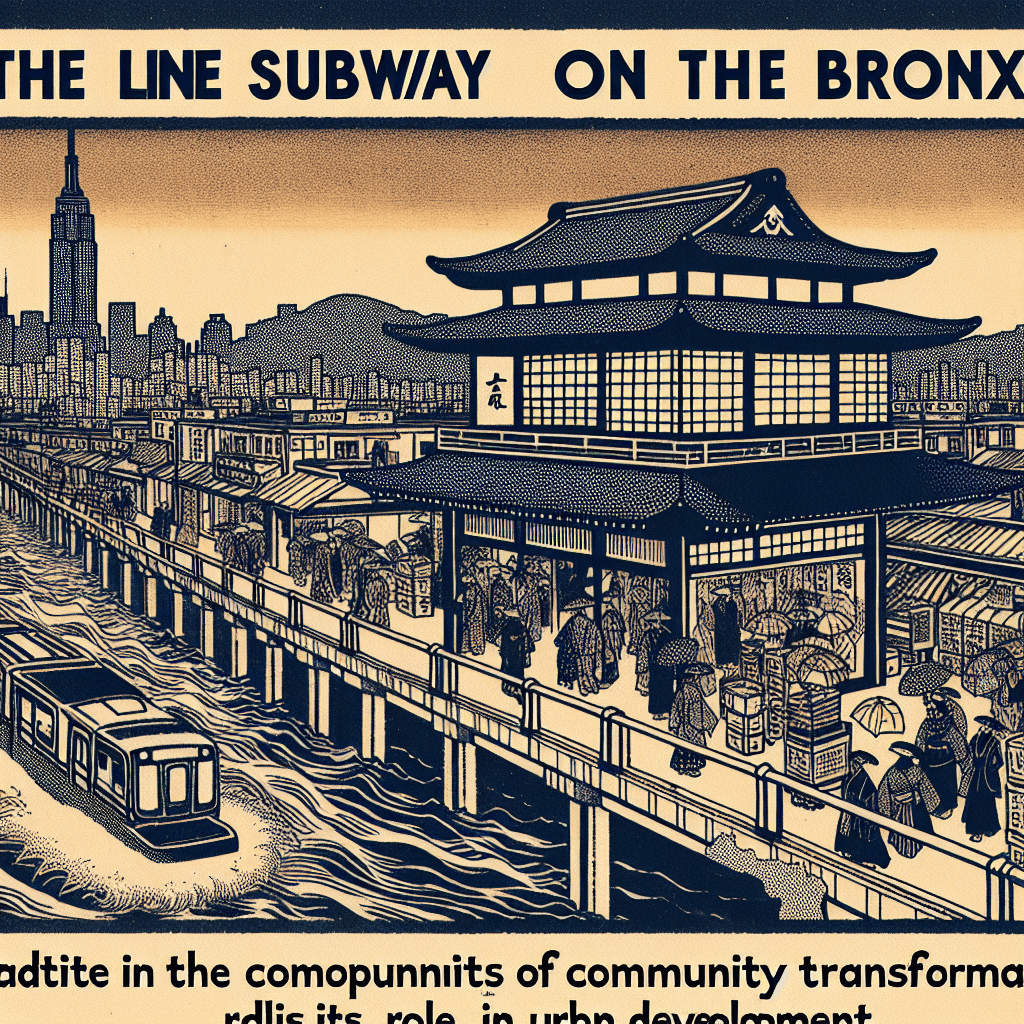 Create an image depicting the historical impact of the 6 Line subway on the Bronx, showcasing its role in urban development and community transformation.