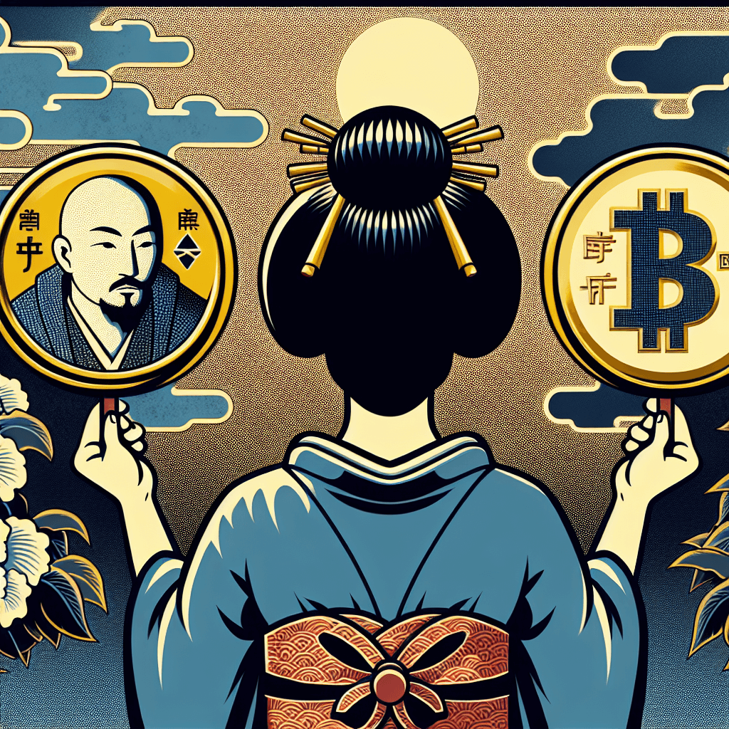 Create an image depicting the moral challenges in decentralized finance (DeFi), contrasting faith and speculation.