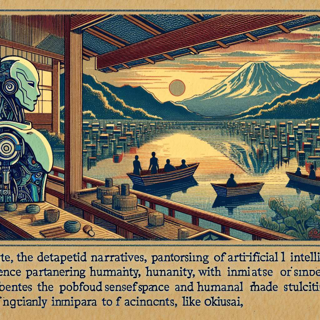 Create an image depicting a futuristic scene where AI and human collaboration, inspired by the ideas of Butler, are shaping the future, with elements of reflection and innovation.