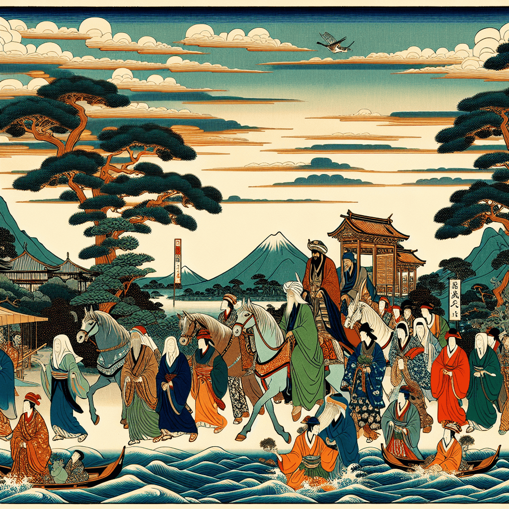 Create an image depicting the journey of the Sassoon family from their origins in Baghdad to becoming a globally influential dynasty, highlighting their cultural and economic impact across the world.