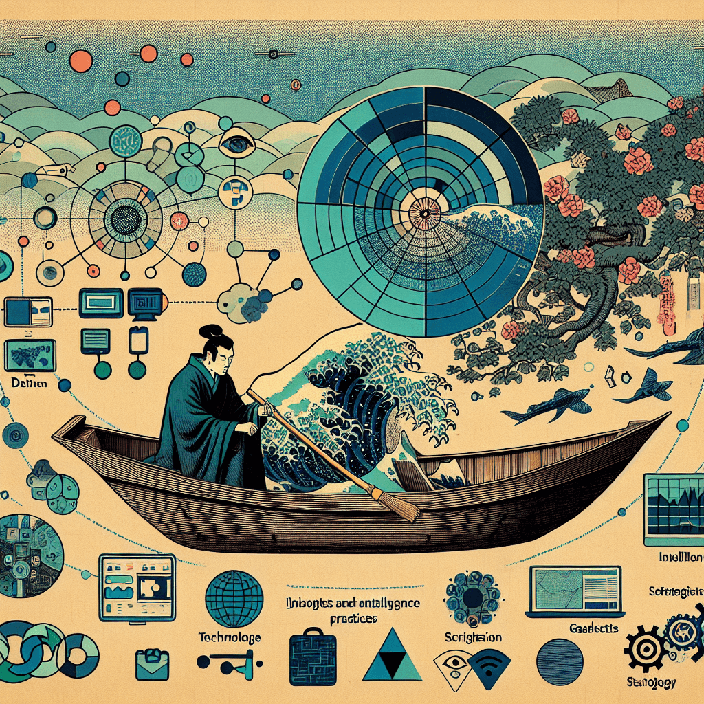 Create an image depicting advanced IP intelligence and analytical practices, focusing on sophisticated data analysis, technology integration, and strategic insights.